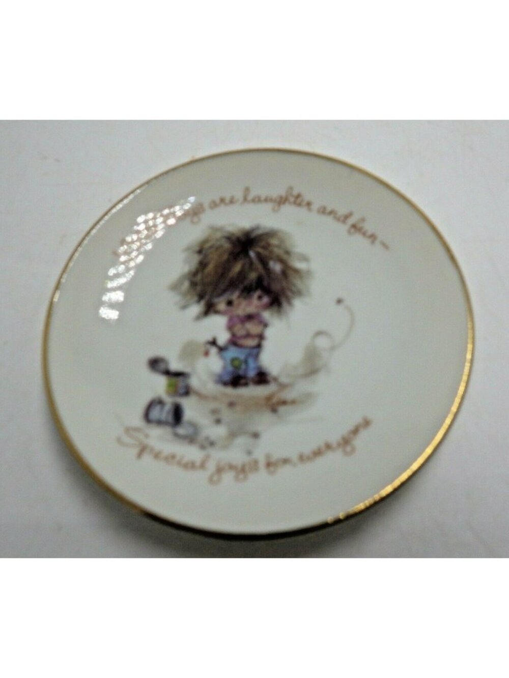 Lasting Treasures Little Boys Plate Gold Rimmed  American Greeting 1976